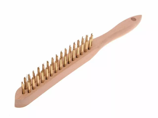 Faithfull 680/B2 Brass Wire Scratch Brush - 2 Row FAI680B2