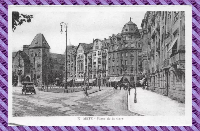 Postcard - Metz - Place Station