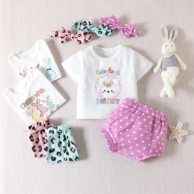Camicia coniglietto abito Infant My 1st First Easter Birthday + pantaloncini + fascia