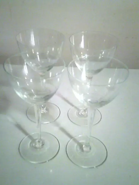 Set 4 Etched Glass Goblets