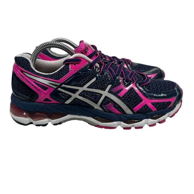 Asics Gel Kayano 21 Shoes Womens Size US 7.5 Sneakers Blue Pink Trainers Runners