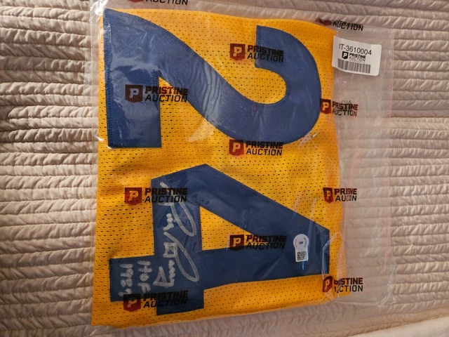 Signed Rick Barry Golden State Yellow NBA Jersey Beckett COA, INSCRIBED HOF 1987