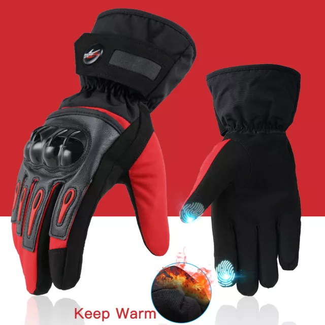 Motorcycle Touch Gloves Racing Waterproof Windproof Winter Warm Leather Gloves