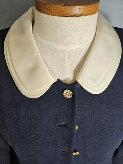 Vintage Albert Nipon Navy/white Collar Size14p Removable Collar 3