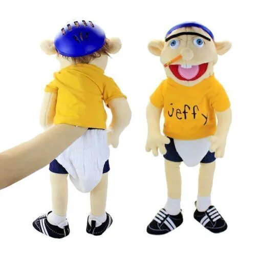 Jeffy Plush Toy Cosplay Jeffy Hat Hand Puppet Game Stuffed Doll Kids Gifts 3
