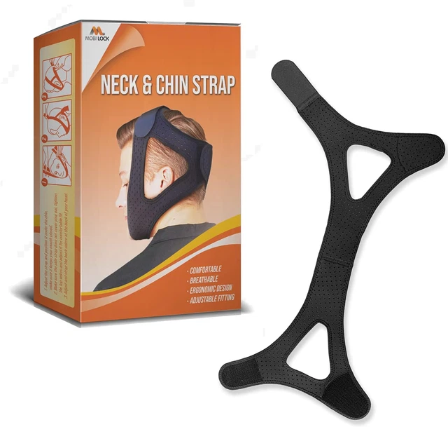 Correa para mentón y cuello - Correa para dormir mandíbula y barbilla de neopreno suave y transpirable - para dormir