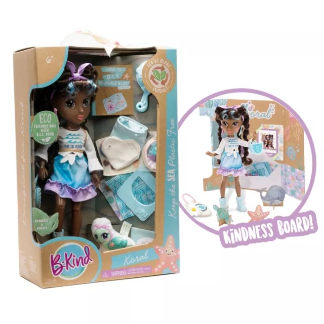 B-Kind Koral Eco-Friendly 31cm Fashion Doll & Accessories, DIY New Xmas Toy 6Y+