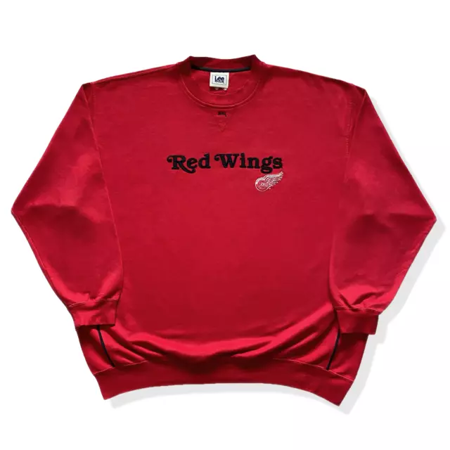 Vintage LEE NHL DETROIT RED WINGS Sweatshirt Mens Size 3XL Embroidered Logo