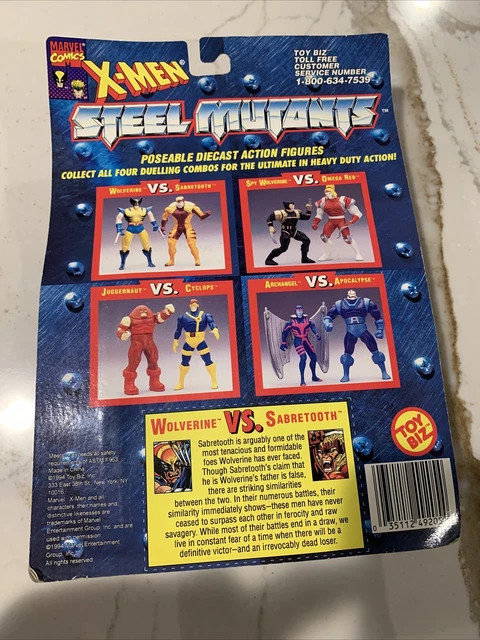 1994 Marvel Comics X-men Steel Mutants Wolverine vs Sabretooth Figures 2
