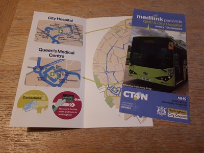 CT4N (NOTTINGHAM) MEDILINK bus timetable JUNE 2022 LATEST ISSUE EUR 1