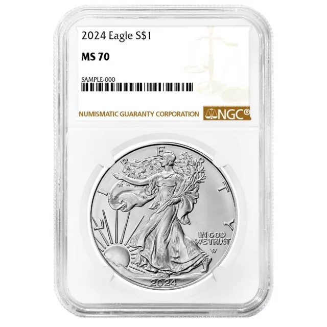 2024 $1 American Silver Eagle NGC MS70 Brown Label