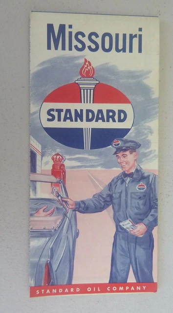 1956 Missouri  road map Standard oil gas of Indiana route 66