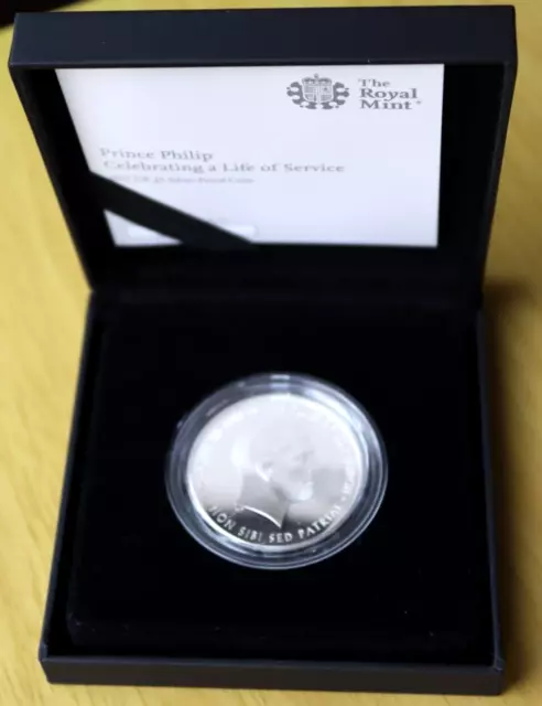 Prince Philip Life of Service 2017 UK .925 Silver Proof £5 Coin & COA Boxed