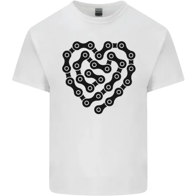 T-shirt top in cotone catena bici cuore motociclista moto da uomo cotone
