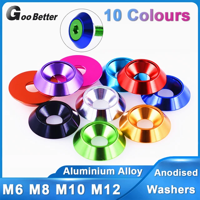 M5 X 18mm O/D Countersunk Washers - 6082 Aluminium Anodised Blue - Foto 4