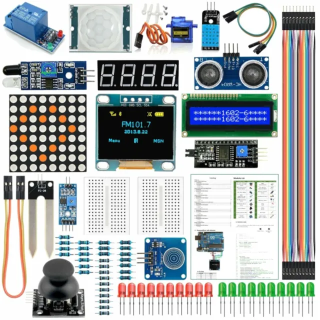 Langlebig Für Arduino Kit Sensor HC SR04 Widerstand 85 Stück Mega Nano