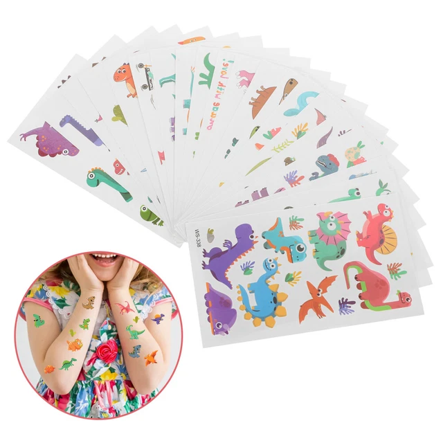Tatouages Dinosaures Lumineux Pour Enfants - 20 Feuilles Avec 160 Tatouages - Cadeau Anniversaire, Fête - Effet Nuit