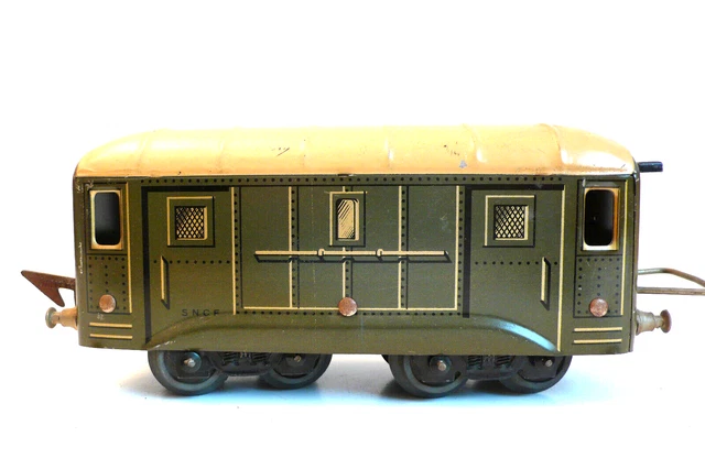 TRAINS JEP ÉCHELLE O FOURGON À BOGIES TÔLE 1938/51 cm Lg 37