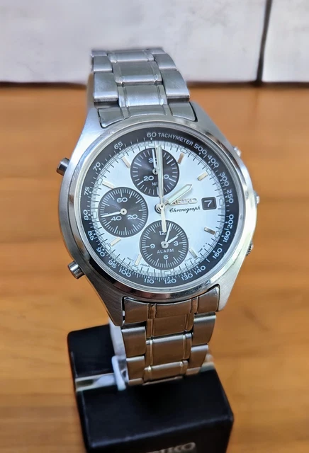 VINTAGE SEIKO 7T32 7C60 Chronograph Alarm 1995 100% Original £195.00