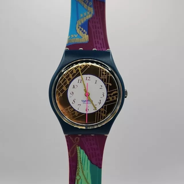 Swatch Quartz Gg119 "Palco" 1992 Vintage Wrist Watch Swiss Made W/Case Nos