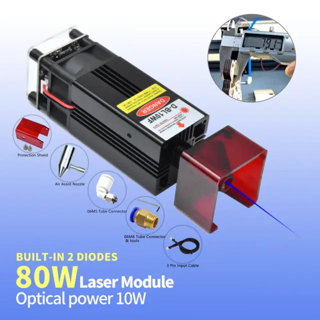 80W Laser Engraver Module Head with Air Assist for CNC Engraving Cutting Machine