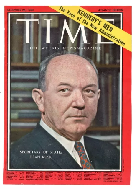 1960 Time Secretary of State Dean Rusk E's Genuine Auto The Cover Original Frame