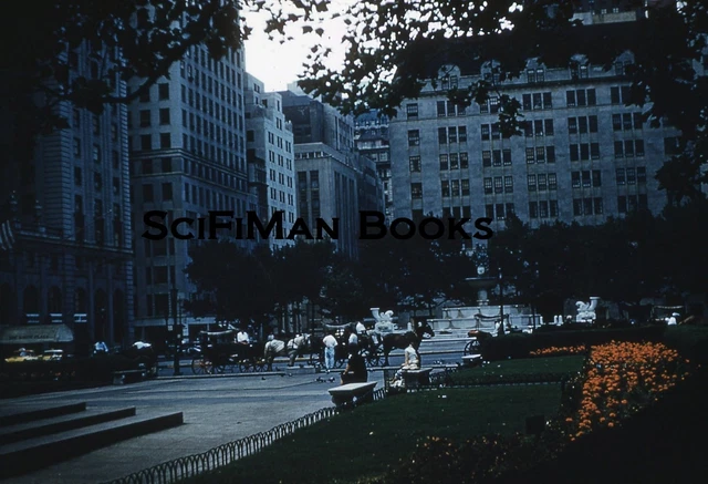 KODACHROME Duplicate Slide New York Central Park Buggies Yellow Taxis 1950s!!!
