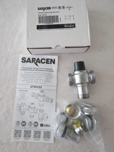 Saracen/Wolseley TMV3/2 valvola miscelatore termostatica 2 in 1 22mm 171677 TMV