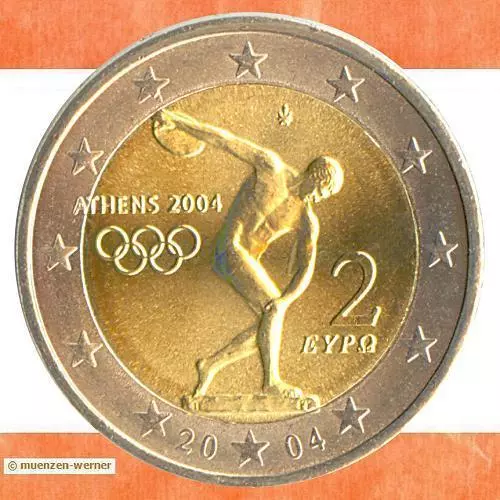 Sondermünzen Griechenland: 2 Euro Münze 2004 Olympia Athen zwei € Sondermünze