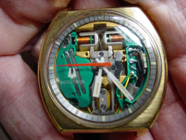 Vintage Bulova Accutron spaceview N3, Not working! +Tool+Lite Loupe10x