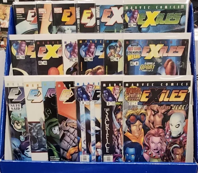 LOT OF 37 EXILES COMICS (MARVEL 2001) #1-22 24-34 36-39/ FN TO NM/ #6 & 7 in VG+