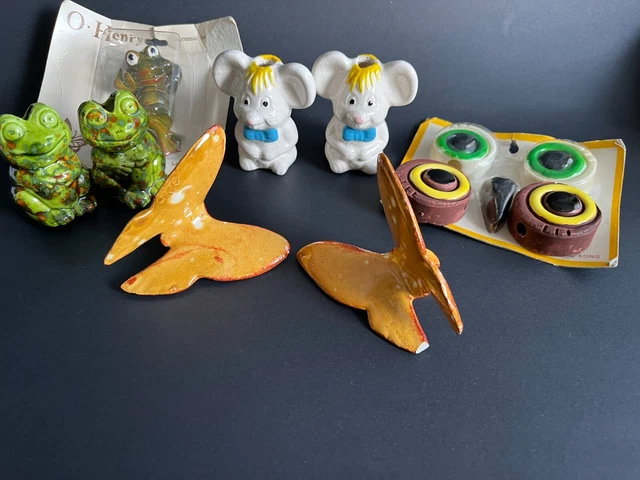 Vintage Macrame  Bead Supplies Crafting Owl Eyes Butterflies Frogs Bear Mice 9