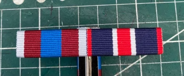 MEDAL RIBBON BAR - 2 SPACE FULL SIZE - PINNED or STUDDED or SEWN