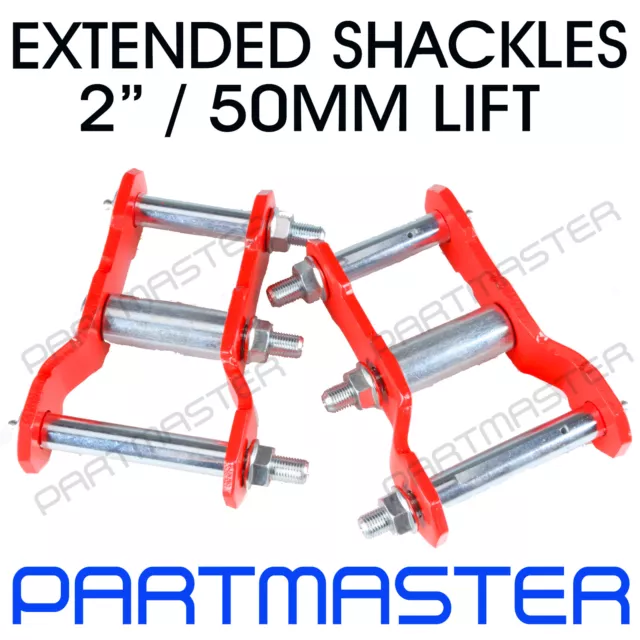 For Toyota Hilux KUN26 N70 4WD Rear 2" 50mm Extended Greasable Shackles Lift Kit