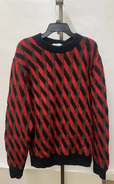 Salvatore Ferragamo Men's M. Spruce Plaid Knit Wool / Silk Sweater Choose Size