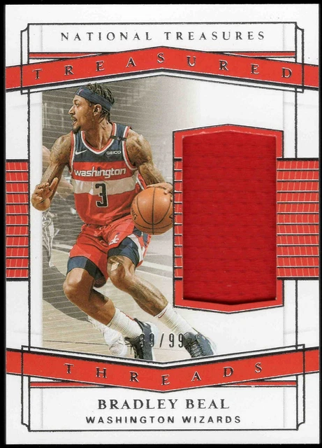2020 Panini National Treasures BRADLEY BEAL TTH-BB3 Wizards GU Game Jersey 39/99