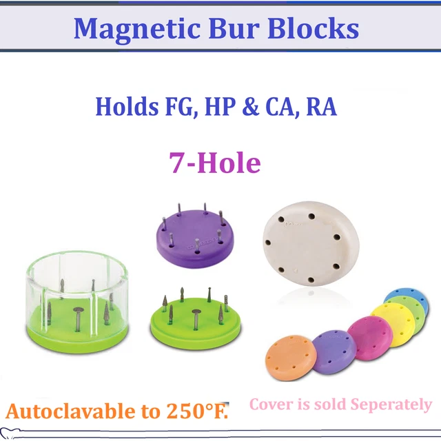 1 Pc 60 Holes Dental Bur Block Holder Plastic Holds Burs Round White RA