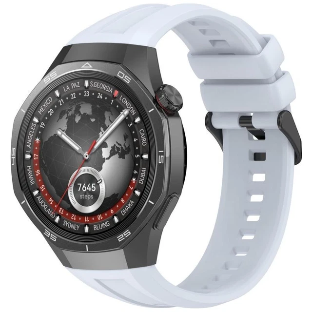 FOR HUAWEI WATCH GT 5 Pro 46mm Liquid Silicone Strap with Steel Buckle ...