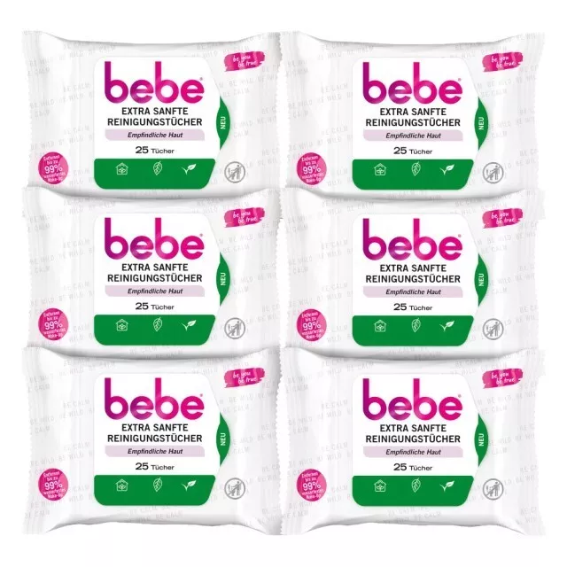 bebe Reinigungstücher - Extra Sanfte Reinigungstücher 6er-Pack (6x 25 St.)