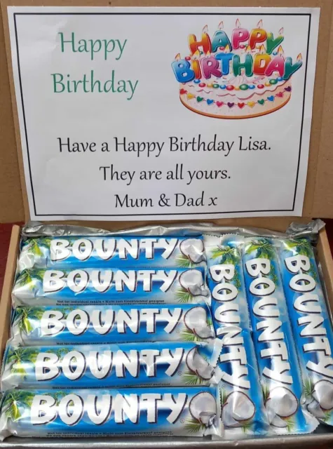 Personalised BOUNTY Chocolate Sweet Box Hamper Selection Birthday Christmas Gift