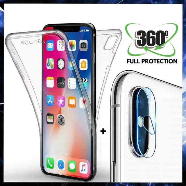 Cover 360° Fronte Retro + Pellicola Vetro Fotocamera Per Apple Iphone Xs Max