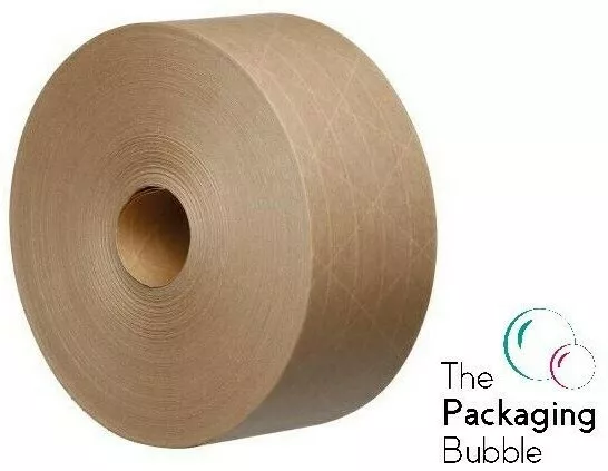 Rollo de cinta de papel engomado 70 mm x 100M ecológico activado por agua reforzado