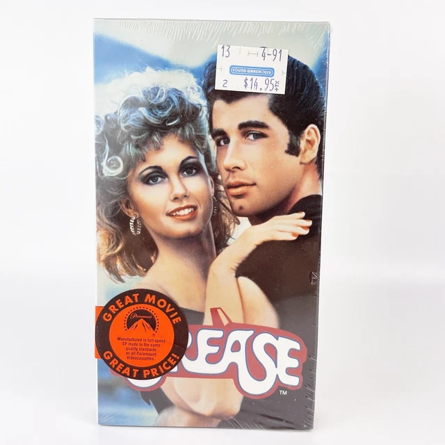 GREASE VHS 1990 Sealed Paramount Watermark Promo Hype Sticker 9.90