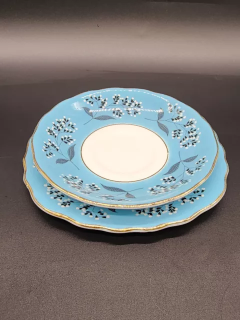 Vintage Colclough Saucer Plate Bone China Floral Gold Blue England