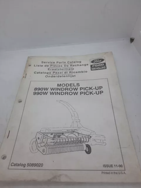Ford/New Holland Service Parts Catalog~890W 990W Windrow Pick-Up~Manual