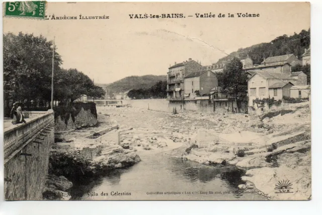 VALS LES BAINS - Ardèche- CPA 07 - vue sur la Volane