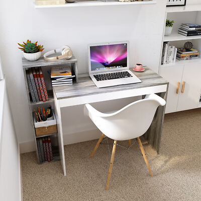 Travail Hêtre Bureau Table d’Étude 90/74/50 cm avec Tiroir et Rangement Latéral Table dOrdinateur en MDF PC Blanc ou Hêtre Meuble Informatique 