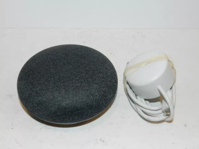 Google Home Mini Smart Assistant Charcoal GA00210-US w/ Power Tested