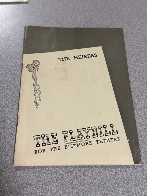 Heiress Playbill Biltmore Theatre Program Basil Rathbone 1948