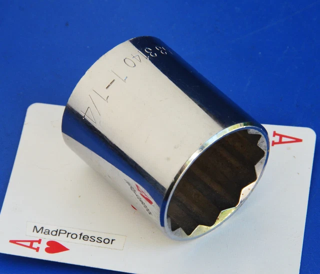 KD K-D Tools USA 1/2" drive SAE 1-1/4" Shallow Chrome 12-point Socket wrench NEW